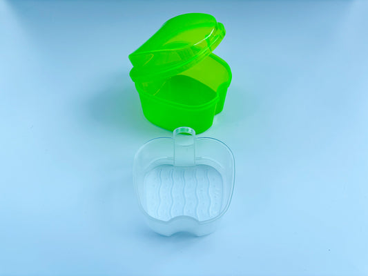 MC17 Denture Case Translucent Green with Strainer and Lid